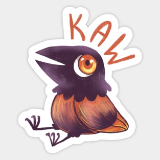 Cute crow with this is fine look say kaw Sticker